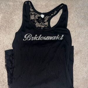 NWOT!! Black bridesmaid tankop, mother of the bride, MOH, & white Bride tanktop.